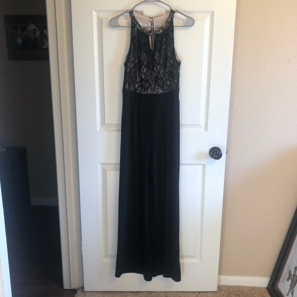 Black Jumpsuit with Lace Top
